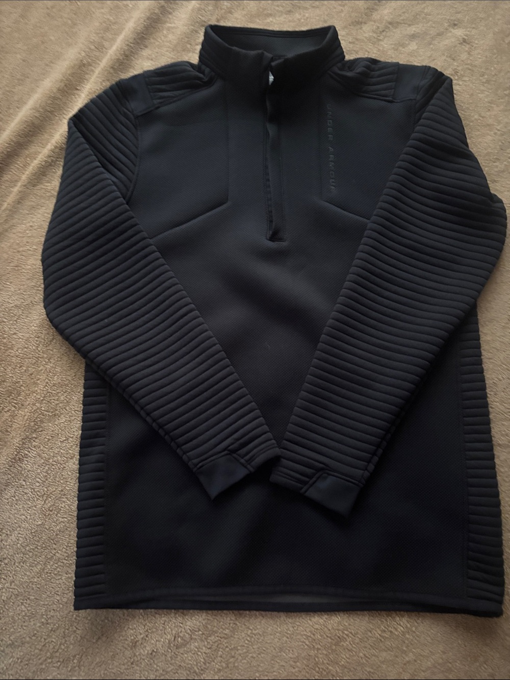 Under Armour Men's Black Textured Quarter-Zip Pullover